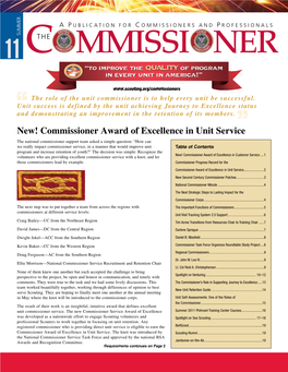Commissioner Award of Excellence in Unit Service