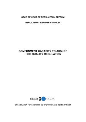 Government Capacity to Assure High Quality Regulation