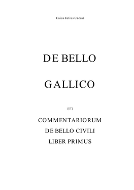 De Bello Gallico, Liber I