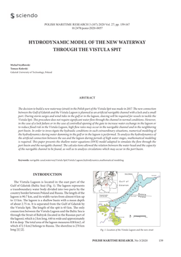 Hydrodynamic Model of the New Waterway Through the Vistula Spit