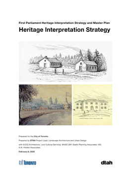 First Parliament Heritage Interpretation Strategy and Master Plan Heritage Interpretation Strategy