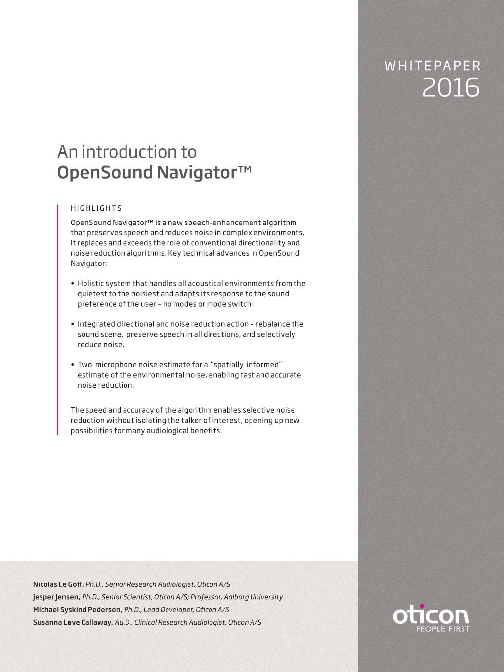 An Introduction to Opensound Navigator™