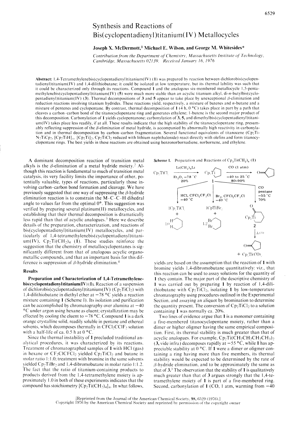 Titanium( IV ) Tttetallocycles