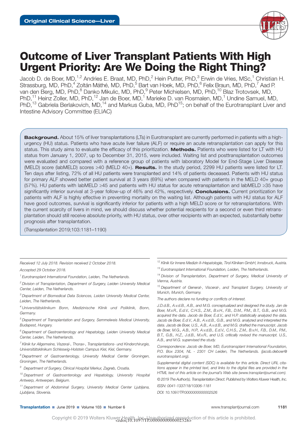 Outcome of Liver Transplant Patients with High Urgent Priority