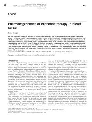 Pharmacogenomics of Endocrine Therapy in Breast Cancer