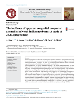 The Incidence of Apparent Congenital Urogenital