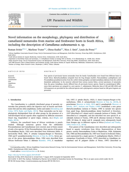 Novel Information on the Morphology, Phylogeny and Distribution Of