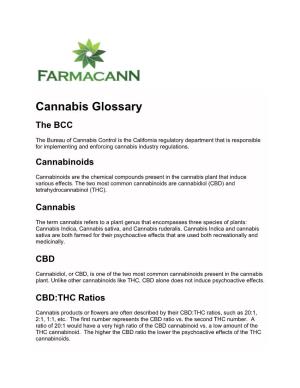 Cannabis Glossary the BCC