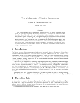 The Mathematics of Musical Instruments