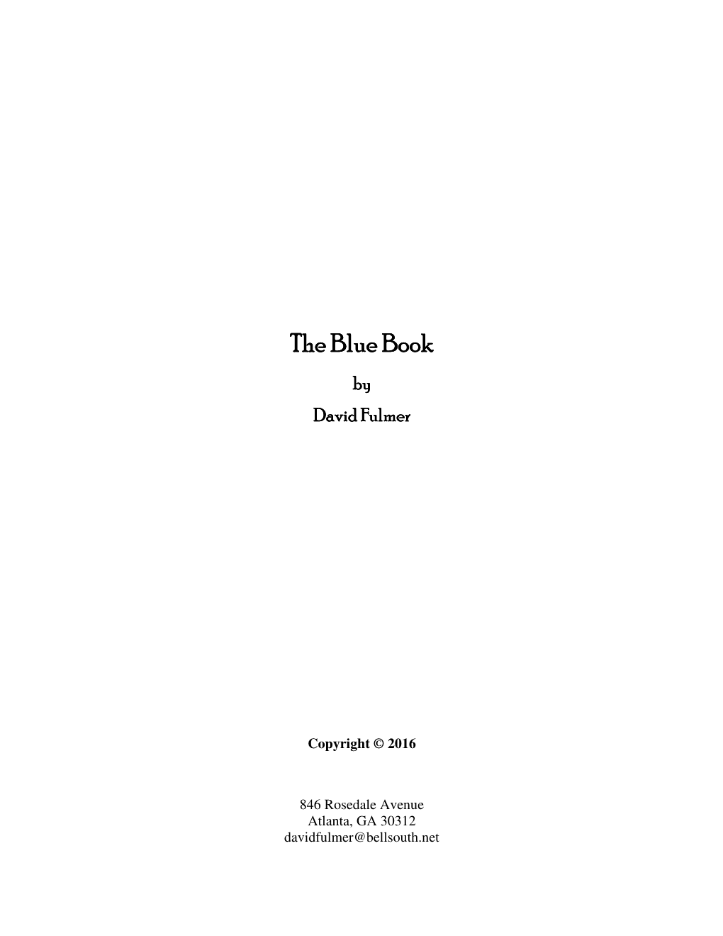 The Blue Book the Blue Book