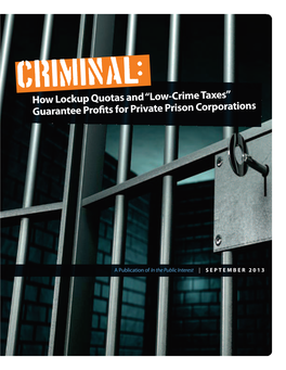 Criminal: How Lockup Quotas