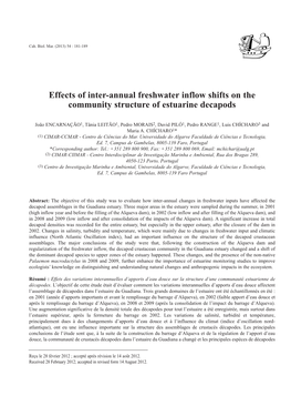 Effects of Inter-Annual Freshwater Inflow Shifts on the Community Structure of Estuarine Decapods