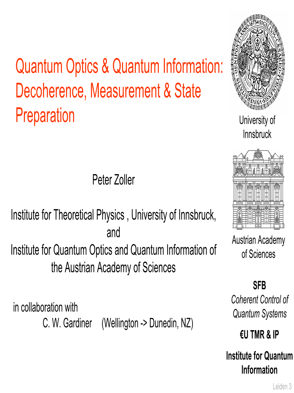 Quantum Optics Quantum Information