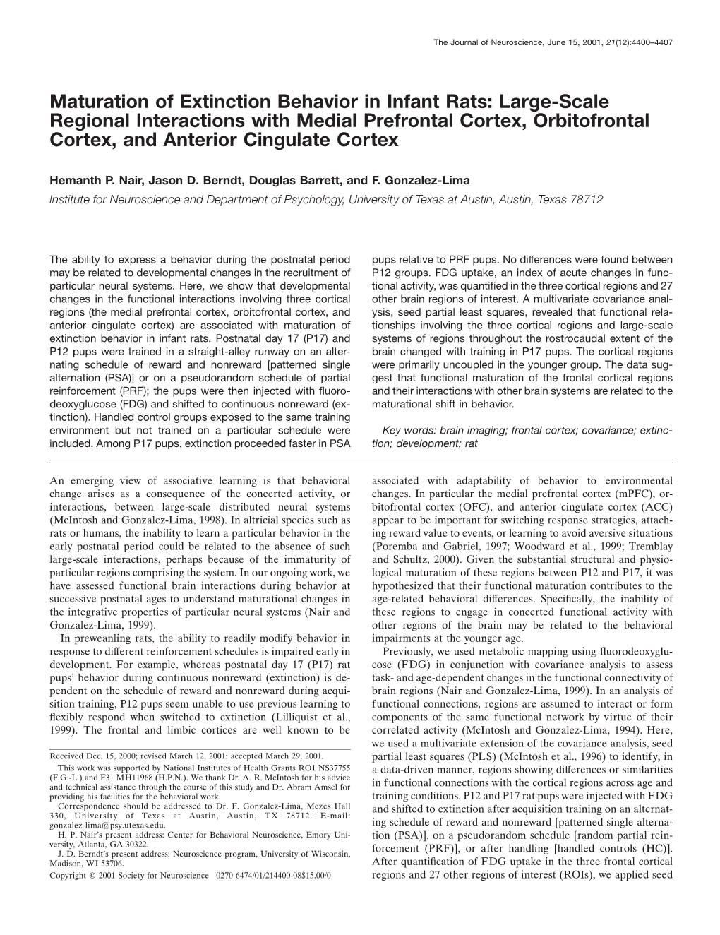 Large-Scale Regional Interactions with Medial Prefrontal Cortex, Orbitofrontal Cortex, and Anterior Cingulate Cortex