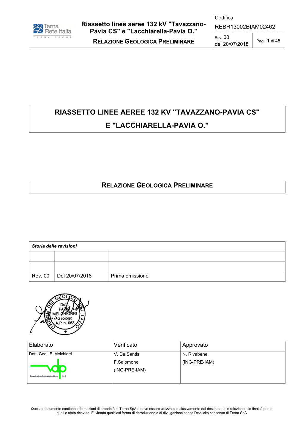 Relazione Geologica Preliminare