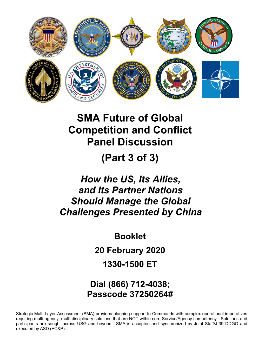 SMA Future of Global Competition and Conflict Panel Discussion (Part 3 of 3)