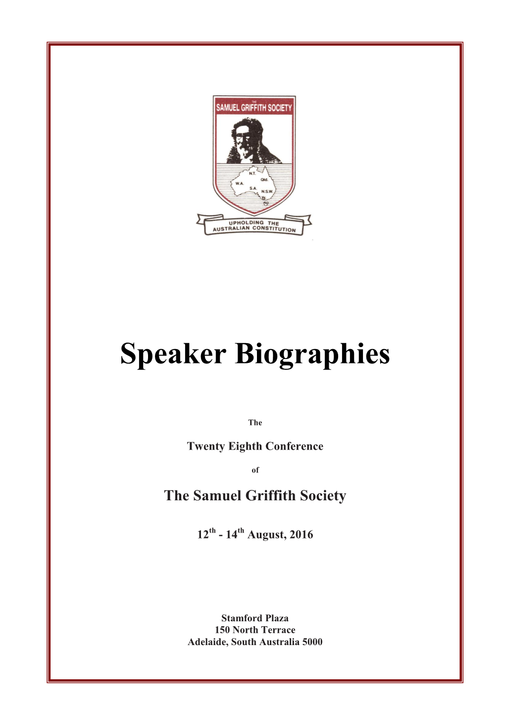 Speaker Biographies