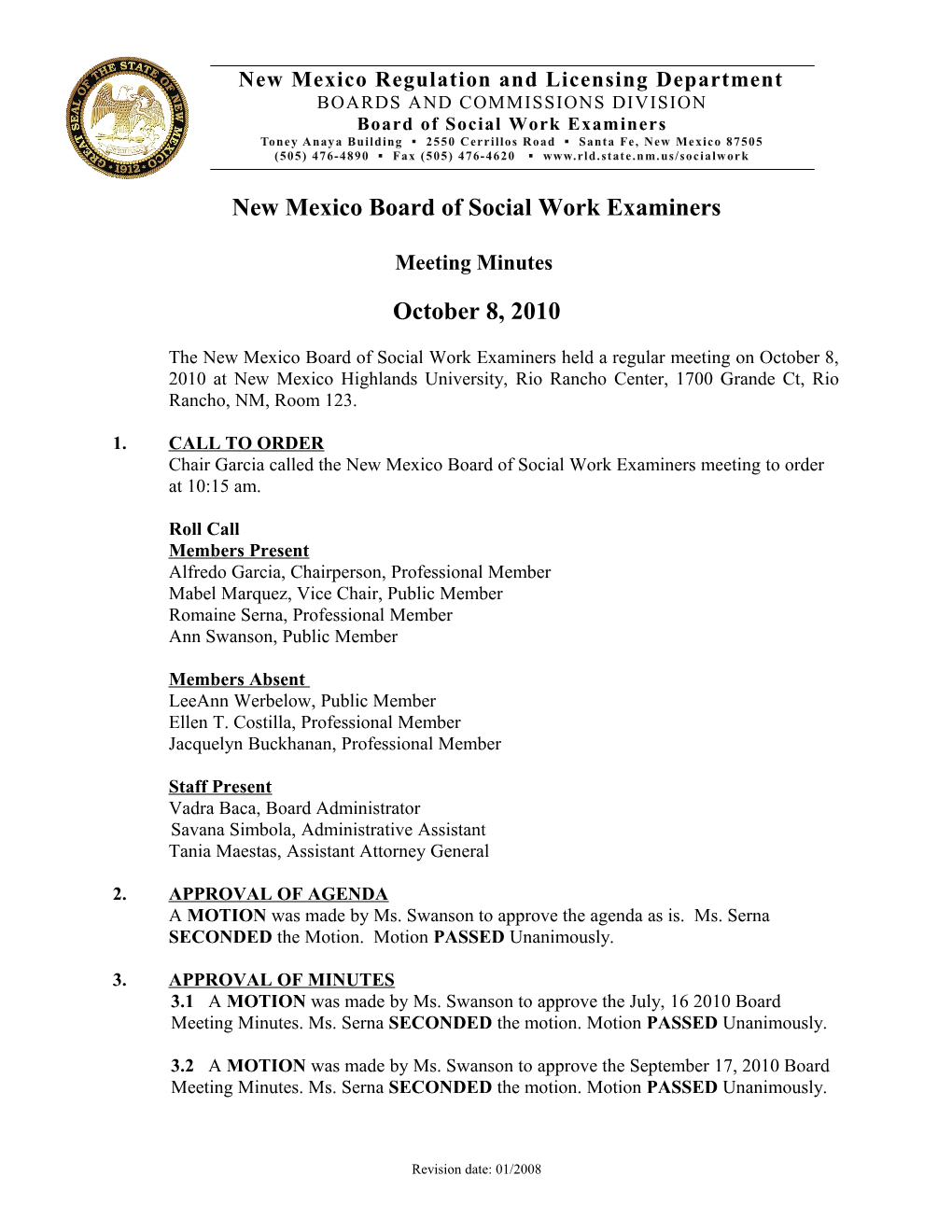 New Mexico Board of Social Work Examiners