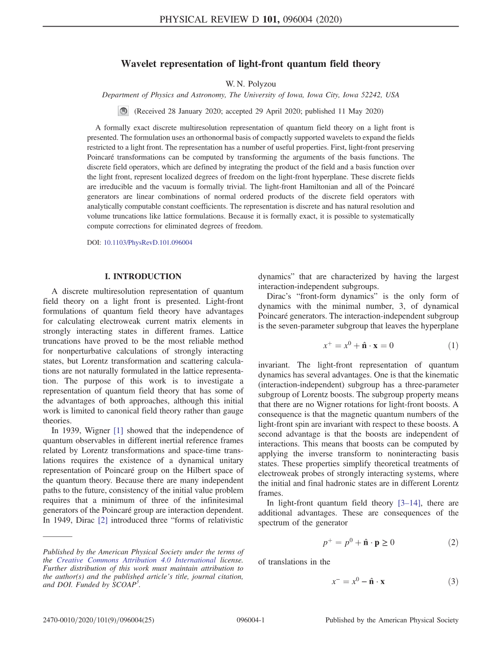 Wavelet Representation of Light-Front Quantum Field Theory