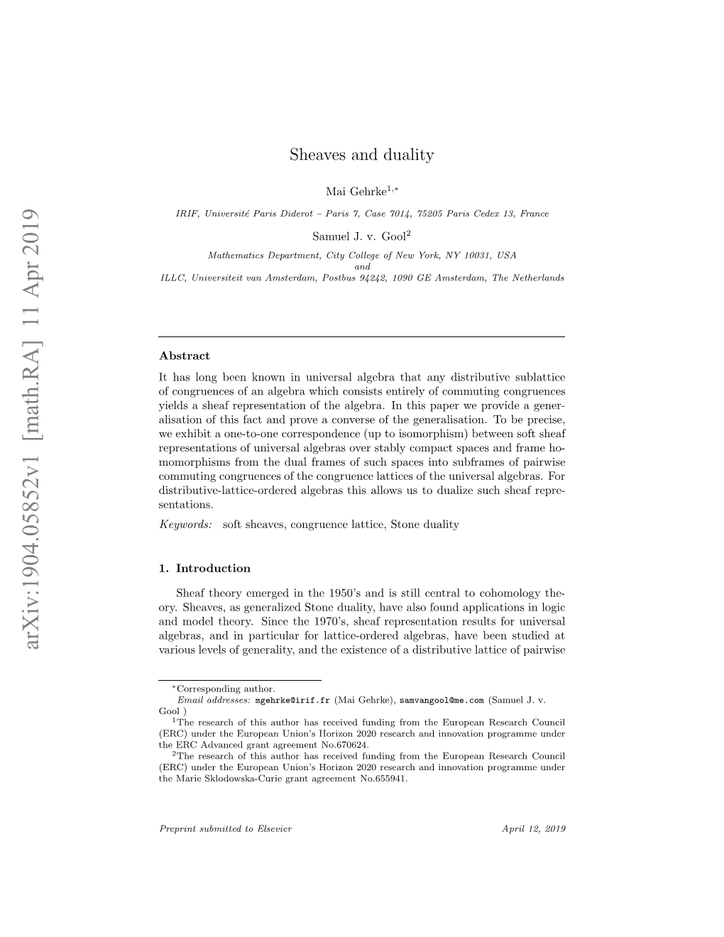 Arxiv:1904.05852V1 [Math.RA] 11 Apr 2019 .Introduction 1