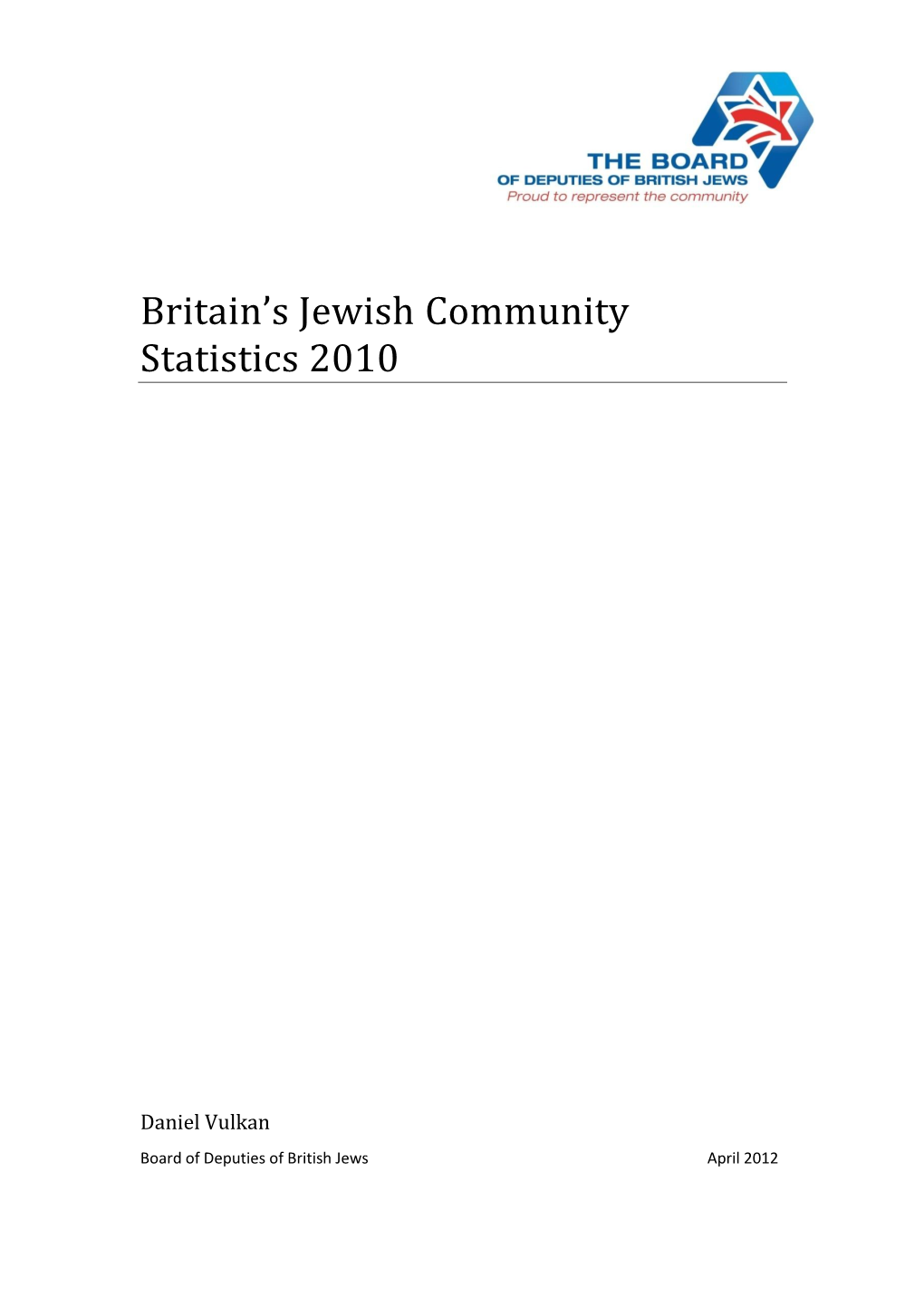 Britain's Jewish Community Statistics 2010