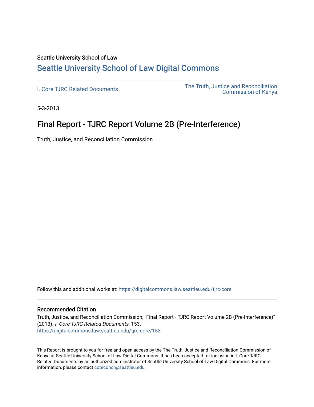 TJRC Report Volume 2B (Pre-Interference)