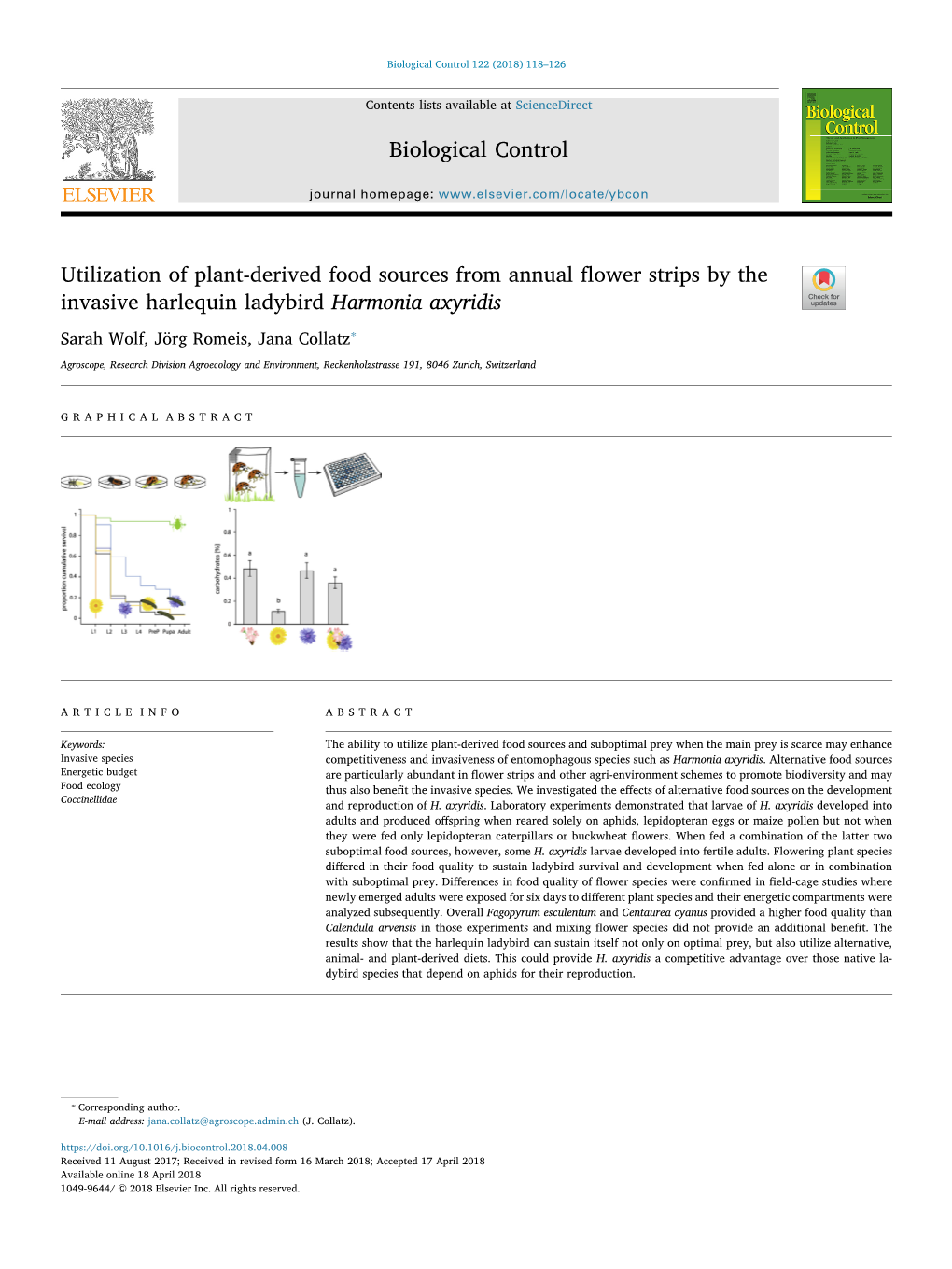 Utilization of Plant-Derived Food Sources from Annual Flower Strips By