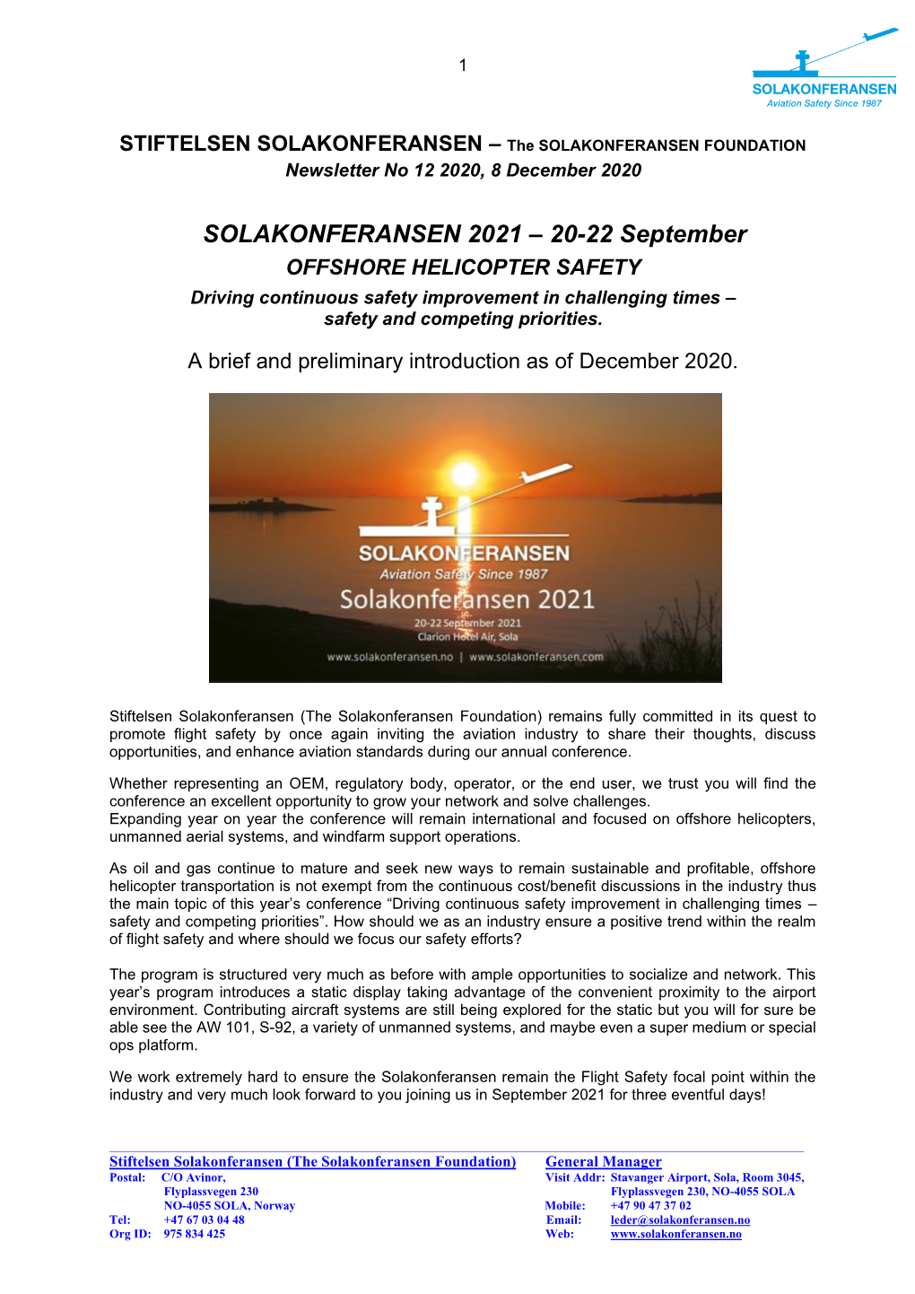 SOLAKONFERANSEN 2021 – 20-22 September