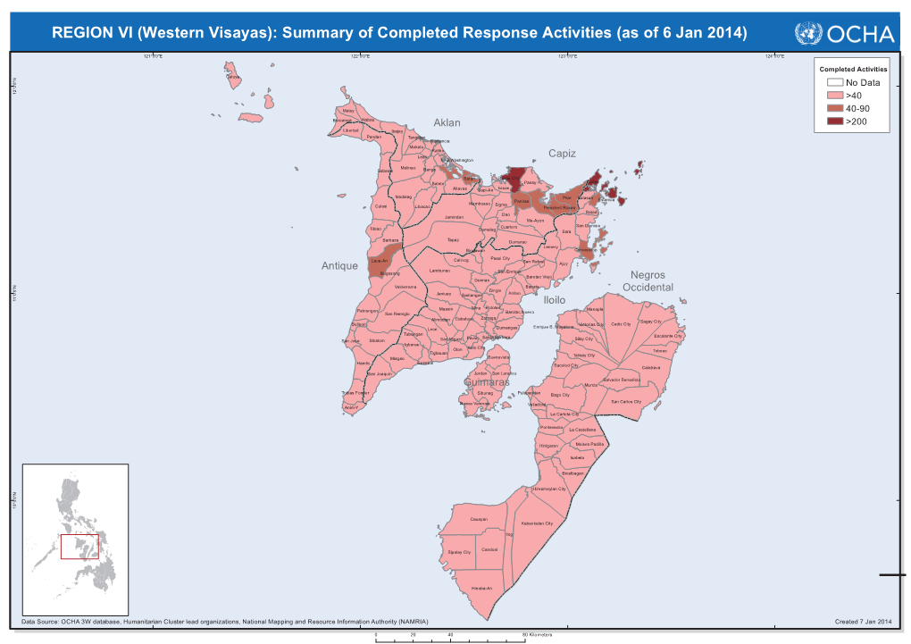 REGION VI (Western Visayas): Summary of Completed Response Activities (As of 6 Jan 2014)