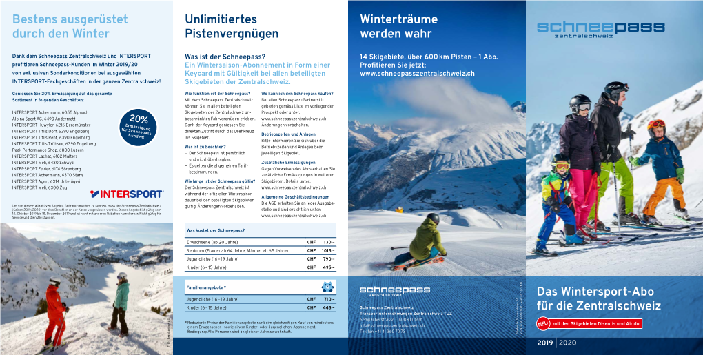 Das Wintersport-Abo Für Die Zentralschweiz Winterträume