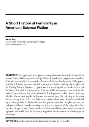 A Short History of Femininity in American Science Fiction