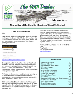 Newsletter of the Cohutta Chapter of Trout Unlimited February 2012