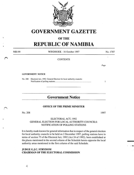 Government Gazette Republic of Namibia