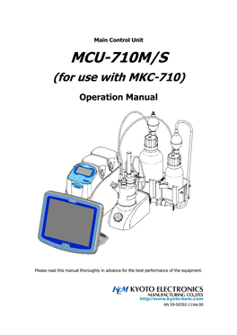 MCU-710M SMKC-710 Operation Manual