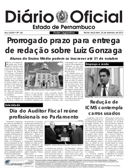 Prorrogado Prazo Para Entrega De Redação Sobre Luiz Gonzaga
