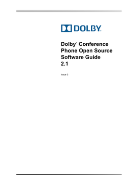 Dolby Conference Phone Open Source Software