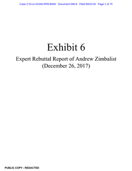 Expert Rebuttal Report of Andrew Zimbalist, Ph.D