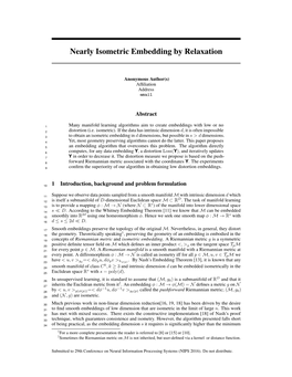 Nearly Isometric Embedding by Relaxation