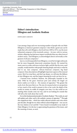 Cambridge Companion to Duke Ellington Edited by Edward Green Excerpt More Information