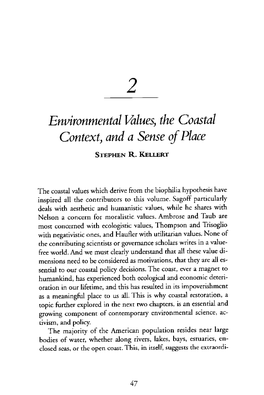 Environmental Values, the Coastal Context, and a Sense of Place