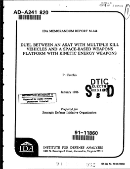 Duel Between an Asat with Multiple Kill Vehicles and a Space-Based Weapons Platform with Kinetic Energy Weapons