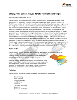 Utilizing Finite Element Analysis (FEA) for Flexible Heater Designs
