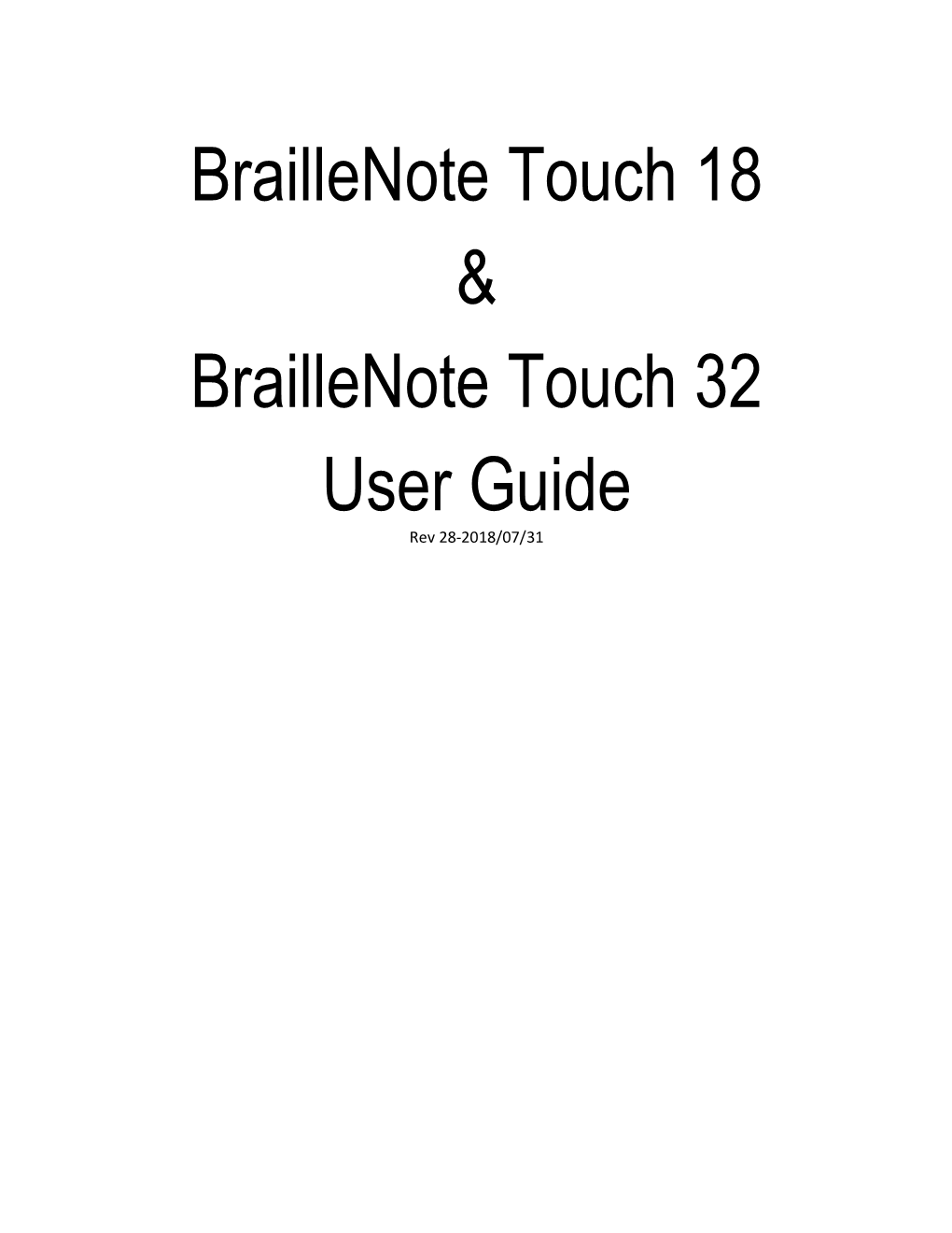 Braillenote Touch User Guide