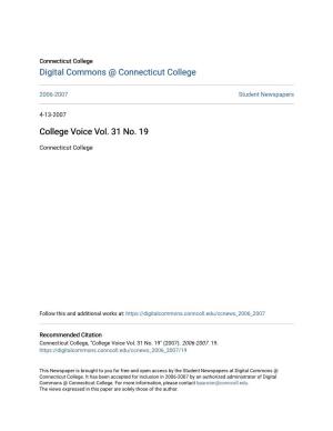College Voice Vol. 31 No. 19