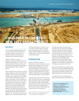 Challenge in Logistics New Suez Canal Project