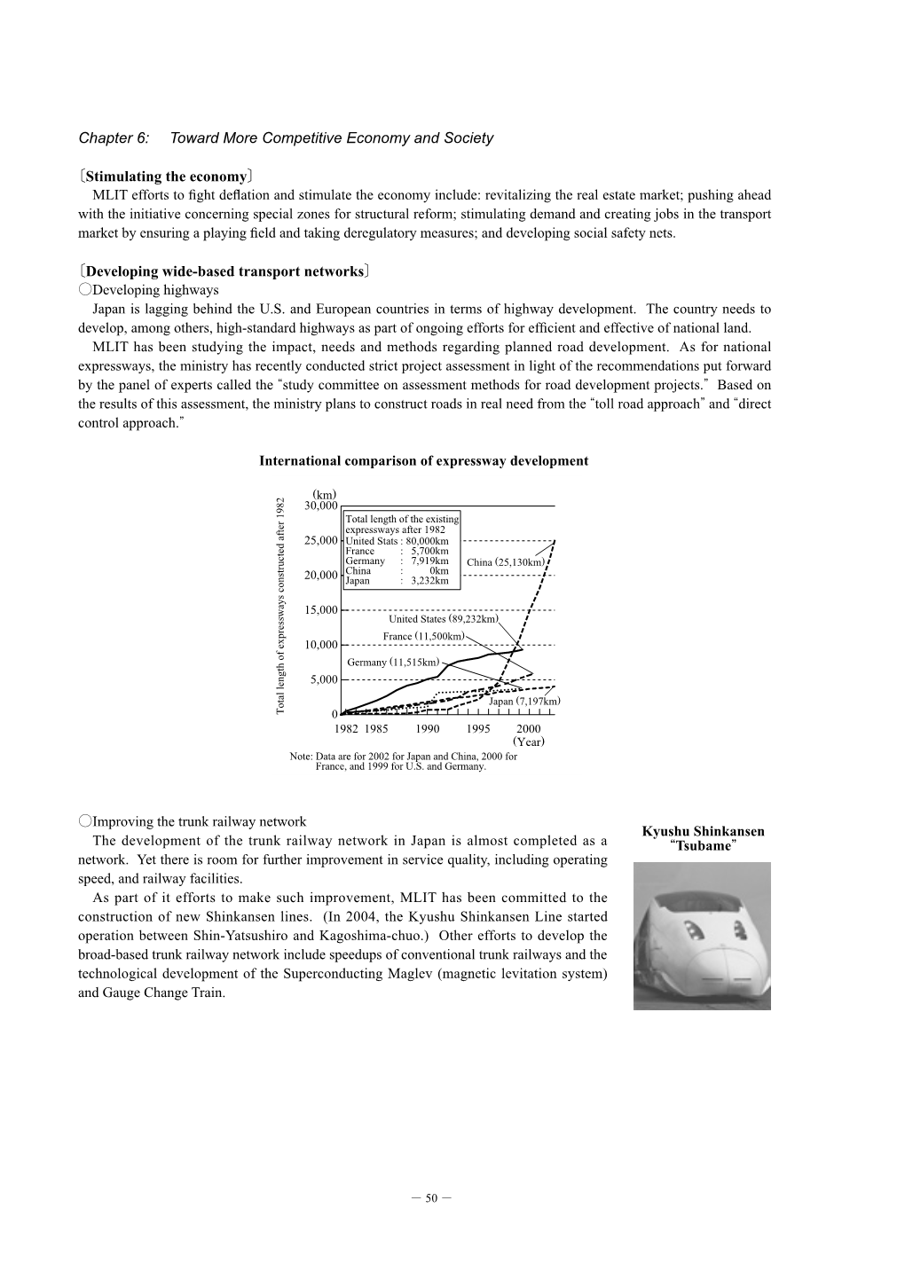 Chapter 6: Toward More Competitive Economy and Society 〔Stimulating the Economy〕 〔Developing Wide-Based Transport Networks