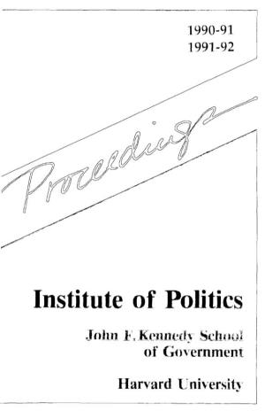 PROCEEDINGS Institute of Politics