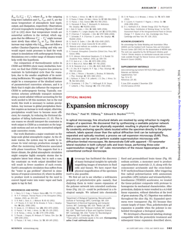 Expansion Microscopy Fore Requires an Increase in Work Output; Otherwise, Precipitation Would Have to Become More Effi- Fei Chen,1 Paul W