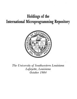 Holdings of the International Microprogramming Repository