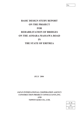 Basic Design Study Report on the Project for Rehabilitation of Bridges on the Asmara-Massawa Road in the State of Eritrea